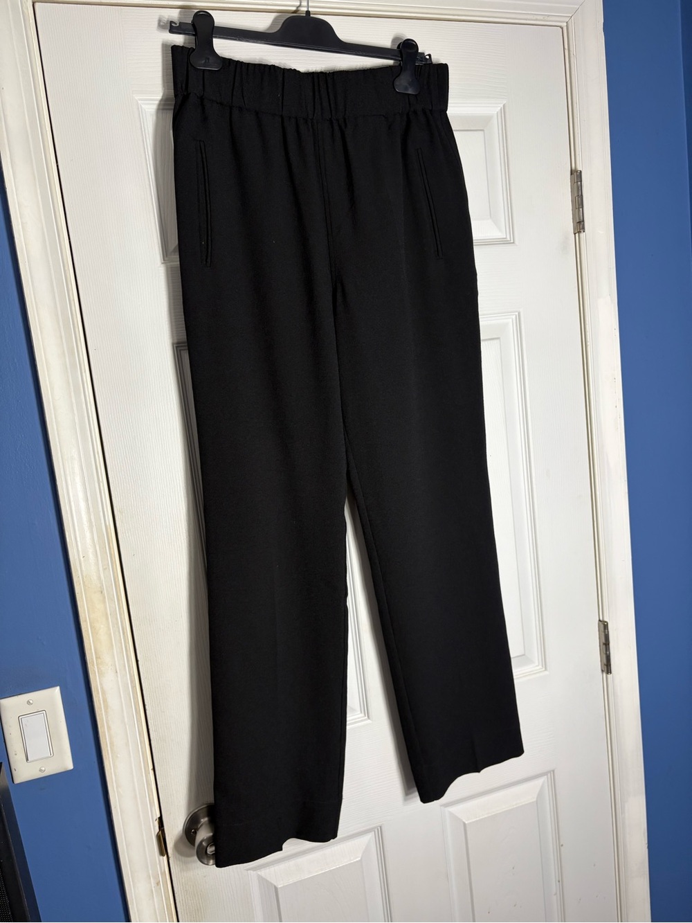 Ganni Black Pull-On Wide Leg Pants